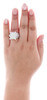 10K White Gold Round & Baguette Diamond Rectangle Cluster Engagement Ring 3 Ct.