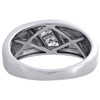 10K White Gold Solitaire Diamond Mens Wedding Band Hearts Together Ring 0.33 Ct.