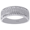 14K White Gold Diamond Mens Wedding Band Rolling Bar Engagement Ring 0.33 Ct.