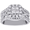 14K White Gold Quad Princess Diamond Intersecting Halo Engagement Ring 2 Ct.