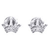 Sterling silver rund diamant crown king ram stud statement örhängen 1/20 ct.