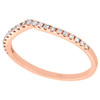 10K Rose Gold Pave Set Diamond Contour Stackable Right Hand Promise Ring 1/6 Ct.