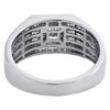 14K White Gold Baguette & Round Diamond Cluster Wedding Band Pinky Ring 3/4 CT.