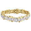 Diamond Bracelet Men's 10K Yellow Gold Round Cut Pave Designer Link 1.90 Tcw.