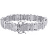 Mens White Diamond Bracelet .925 Sterling Silver 0.85 Ct.