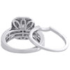 14K White Gold Emerald Diamond Bridal Set Engagement Ring + Wedding Band 1.25 CT