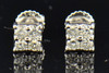 Mens Ladies 14K White Gold Round Cut Diamond Square Studs Earrings 0.31 Ct.