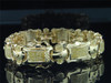 Gelbes Diamantarmband für Herren aus 10-karätigem Gold mit rundem Pave-Link, 3,50 Tcw.