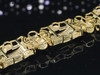 Yellow Diamond Bracelet Mens 10K Gold Round Pave Link 3.50 Tcw.