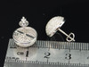 Diamond Round Earrings 10K White Gold Mens Domed 3D Designer Studs 1.15 Tcw.