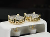 Diamond Earrings Unisex 10K Yellow Gold Round Cut Circle Studs Pave Set 1.50 Tcw