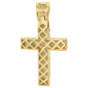 Diamond Pendant Mini Jesus Piece Cross .925 Charm 0.75 Ct with Moon-cut Chain.