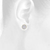 10K Yellow Gold Round Diamond Circle Pave Studs Concave 12mm Mens Earrings 1 Ct.