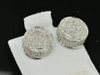 Mens Ladies 10K White Gold 1.20 ct. 3-D Cubes Block Diamond Earrings Studs