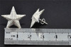 Diamond Star Studs 10K White Gold Round Cut 0.50 CT Pave Puffed Earrings