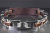 Mens Stainless Steel Chocolate IP-Plated with Diamond 8.5 inch Bracelet