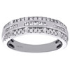 10K White Gold Diamond Mens Wedding Band 3 Row Scattered Design Ring 0.53 CT.