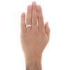 10K White Gold Diamond Mens Wedding Band 3 Row Scattered Design Ring 0.53 CT.