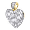 Diamond Heart Pendant Ladies 10K Yellow Gold Domed Love Round Cut Charm 0.80 Tcw