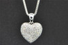 Diamond Heart Pendant 10K White Gold 0.45 CT. Domed Love Charm