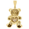 10K Yellow Gold Red Diamond Teddy Bear Holding Heart Pendant & 0.29 CT.