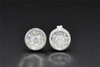 Diamond Studs 10K White Gold Round Cut 1.25 Ct 3D Flower Earrings