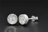 Diamond Studs 10K White Gold Round Cut 1.25 Ct 3D Flower Earrings