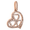 14K Rose Gold Round Diamond Pendant Heart Shaped Titled Frame Necklace 0.26 Ct.