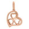 14K Rose Gold Round Diamond Pendant Heart Shaped Titled Frame Necklace 0.26 Ct.