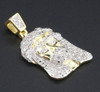 Mini Diamond Jesus Face Pendant Sterling Silver Round Cut Pave Charm 0.33 Ct