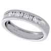 14K White Gold Baguette & Round Diamond Mens Wedding Band Engagement Ring 1 Ct.