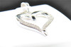 Diamond Heart Pendant .925 Sterling Silver 0.12 CT Love Charm with Chain