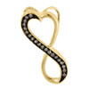 Brown Diamond Pendant Yellow Gold Round Heart Infinity Charm 0.10 Ct