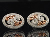 Diamond Earrings Ladies .925 Sterling Silver Round Pave Circle Design Studs