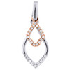 Teardrop Diamond Pendant 10K Two Tone Gold Round Charm 0.15 CT.