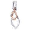 Teardrop Diamond Pendant 10K Two Tone Gold Round Charm 0.15 CT.