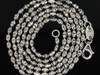 WHITE GOLD DIAMOND CUT BEAD CHAIN 18" NECKLACE FRANCO