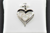 Diamond Double Heart Pendant .925 Sterling Silver 0.10 CT Love Charm with Chain