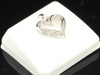 Ladies 10K White Gold Love Heart Diamond Pendant Charm For Necklace 0.10 Ct.