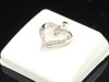 Ladies 10K White Gold Love Heart Diamond Pendant Charm For Necklace 0.10 Ct.