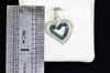 Blue Diamond Double Heart Pendant 10K White Gold .26 CT. Charm