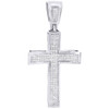 White Gold Diamond Cross Charm Mens Round Cut Fashion Jesus Pendant 0.50 Ct