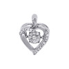 Dancing Diamond Heart Pendant Ladies 10K White Gold  Necklace 0.16 CT.