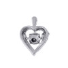 Dancing Diamond Heart Pendant Ladies 10K White Gold  Necklace 0.16 CT.