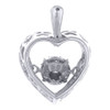 Dancing Diamond Pendant Heart Design Ladies 10K White Gold  0.20 CT.w.