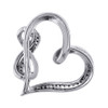 Diamond Heart Pendant Infinity Charm 10K White Gold Round 0.12 CT.