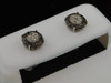 Kreisohrringe mit schwarzen Diamanten, runde Halo-Ohrstecker aus 925er-Sterlingsilber mit Pavé-Fassung, 1/2 ct