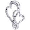 Infinity Double Heart Diamond Pendant 10K White Gold Charm .10 Ct.