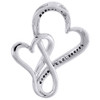 Infinity Double Heart Diamond Pendant 10K White Gold Charm .10 Ct.