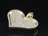 Ladies 10K Yellow Gold Love Heart Pave Diamond Pendant Charm For Necklace 1 CT.